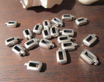 50pcs bail connector, silver plated bail, large hole bail, bail spacer, leather bail, bracelet bail