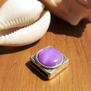 LAST ONE!!! 12pcs 10mm purple slider, slider bead, silver beads, bracelet sliders, bracelet findings