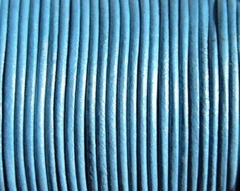 25 yard / meter leather spool, 1mm Metallic blue first quality leather cord strand supply wholesale findings