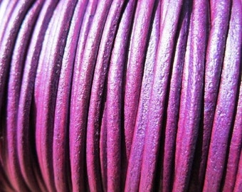 BIG SALE !! 10 yard / meter 2mm light aubergine pruple first quality leather cord