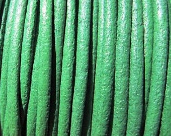 BIG SALE !! 10 yard / meter 2mm leaf green first quality leather cord