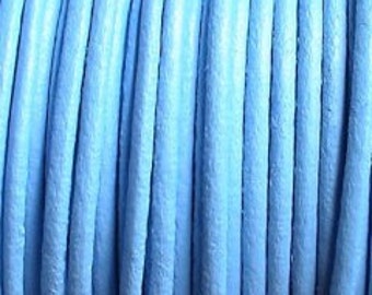 BIG SALE !! 10 yard / meter 2mm light sky blue first quality leather cord