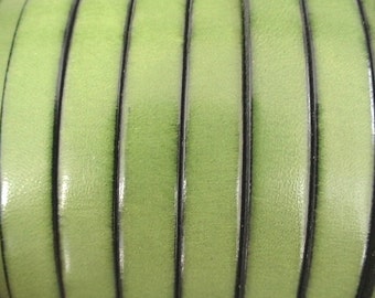 BIG SALE!! 5 yards/ meter 10mm green flat leather, first quality leather hide