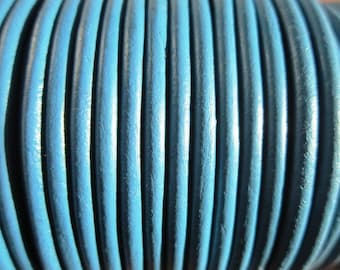 BIG SALE !! 10 yard / meter 3mm medium blue first quality leather cord