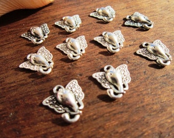 LAST ONE!! 30pcs  elephant pendant, leaf charms, Necklace charms, silver charms, silver pendant, pendant necklace, jewelry findings