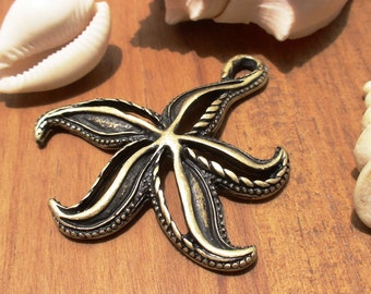 10pcs Starfish Pendant, bronze pendant, jewelry pendant, necklace pendant, bronze pendants, pendant supplies, Necklace pendant