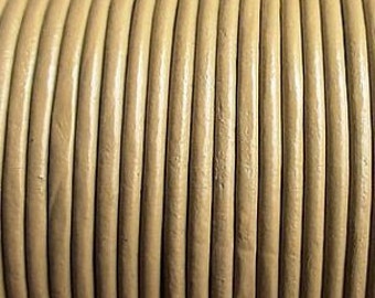 BIG SALE !! 10 yard / meter 2mm cream coffee brown first quality leather cord