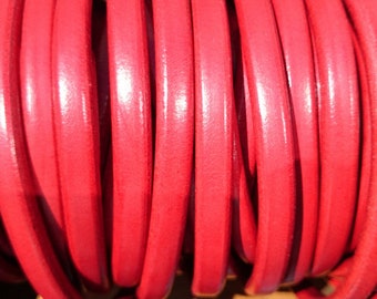 5 meter / yards  10x6mm oval red thick leather cord, licorice leather, S spool