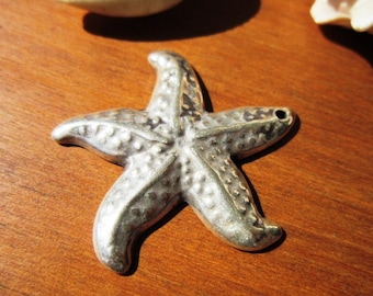 10pcs starfish pendant, silver starfish pendant, sea life pendant, silver pendant, jewelry pendant, necklace pendant, silver pendants