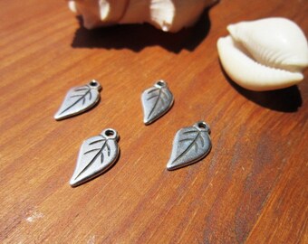 25pcs leaf pendant, Small leaf charms, Necklace charms, silver charms, silver pendant, pendant necklace, jewelry findings