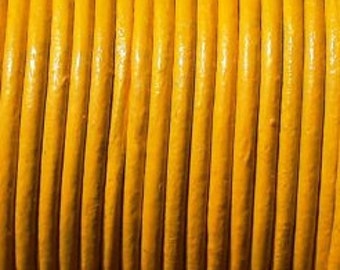 BIG SALE !! 10 yard / meter 2mm yellow first quality leather cord