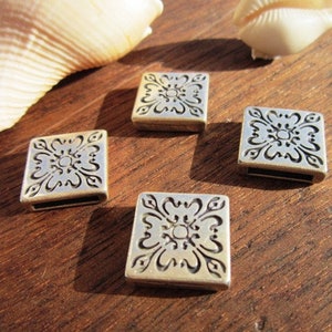LAST ONE!! 9pcs tribal slider, slider bead, silver beads, bracelet sliders, bracelet findings