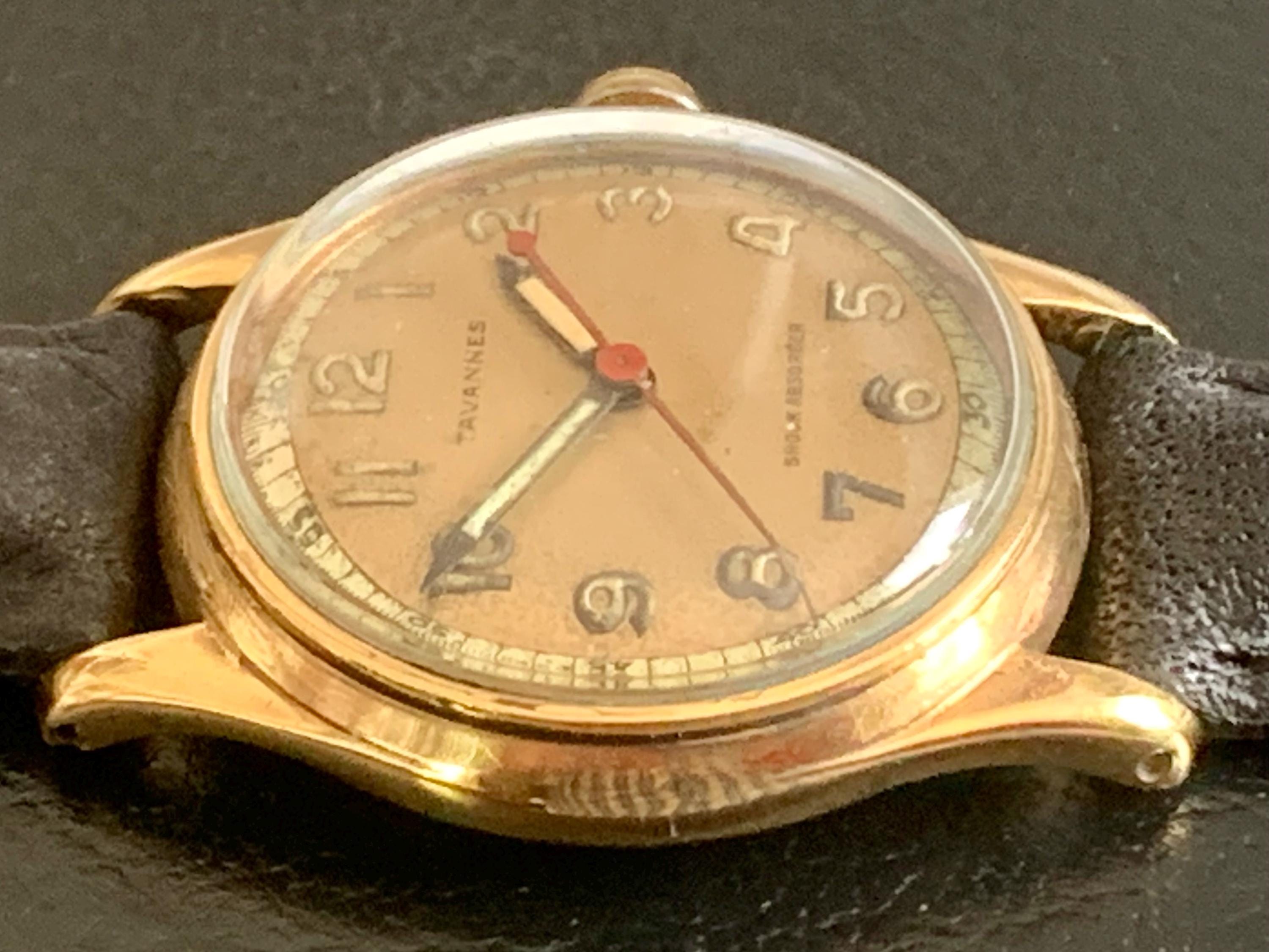 Mens Swiss 1940s Tavannes Cyma Military Watch Salmon Dial | Click 