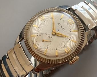 MENS VINTAGE WATCH Swiss Rodania Bendix 17 Jewels: Sunburst Dial