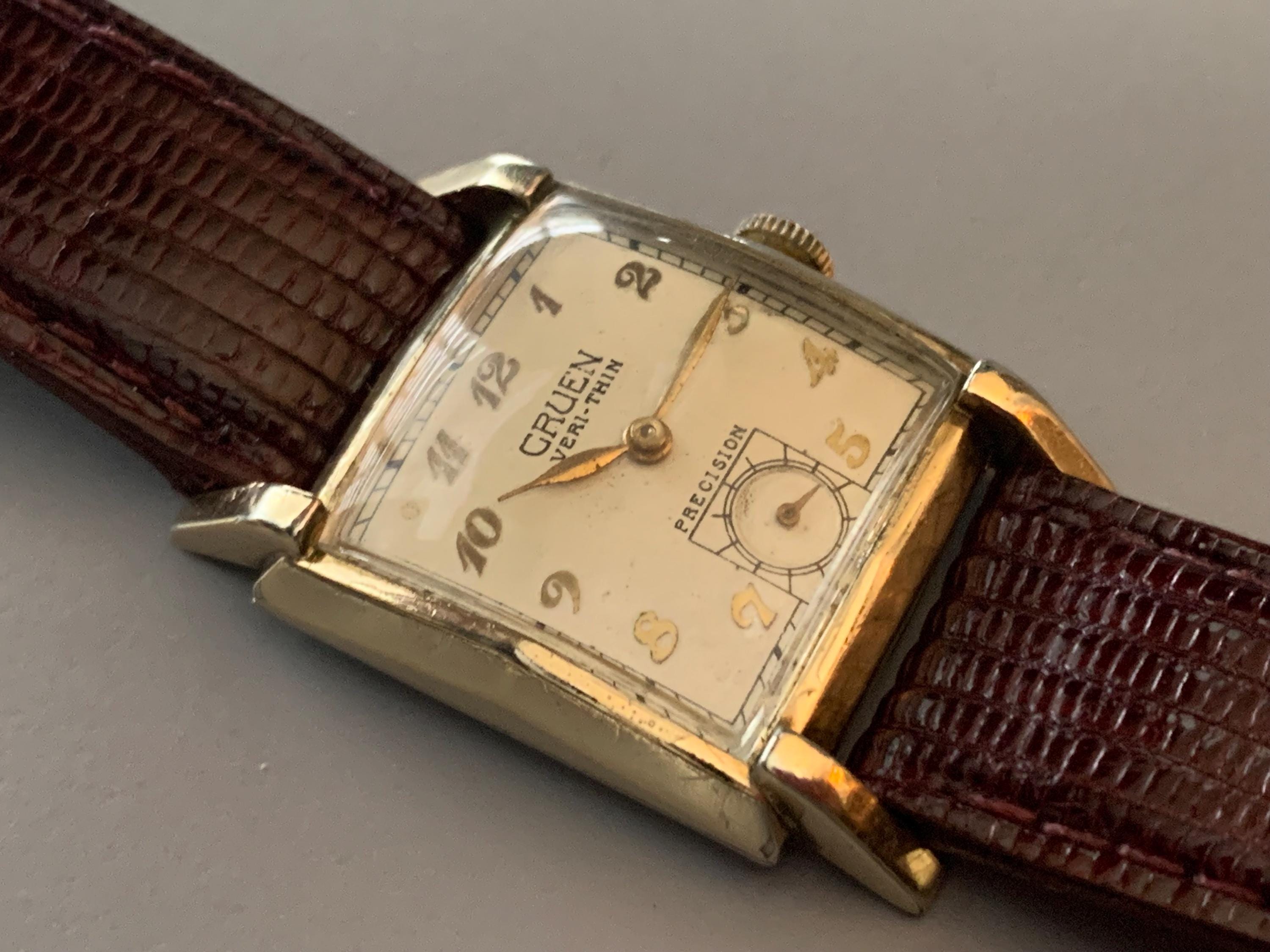 Mens Gruen Veri-thin Precision Vintage Watch 17 Jewels 1950s