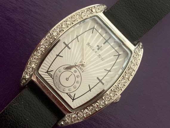 Ladies Bella & Rose Tonneau Crystals Quartz Watch | Click and View Full Item Details View 3