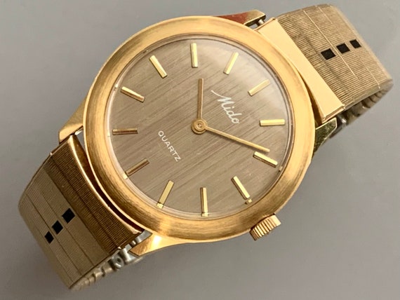 RARE Vintage 1970's Mido Quartz Men's Swiss Watch… - image 1