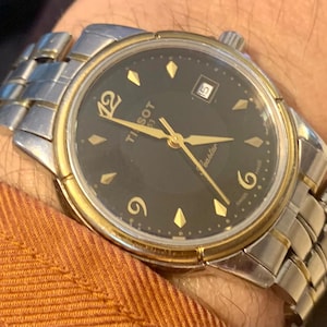 Vintage Tissot Seastar: 18K Gold Plated Two-Tone Swiss Watch