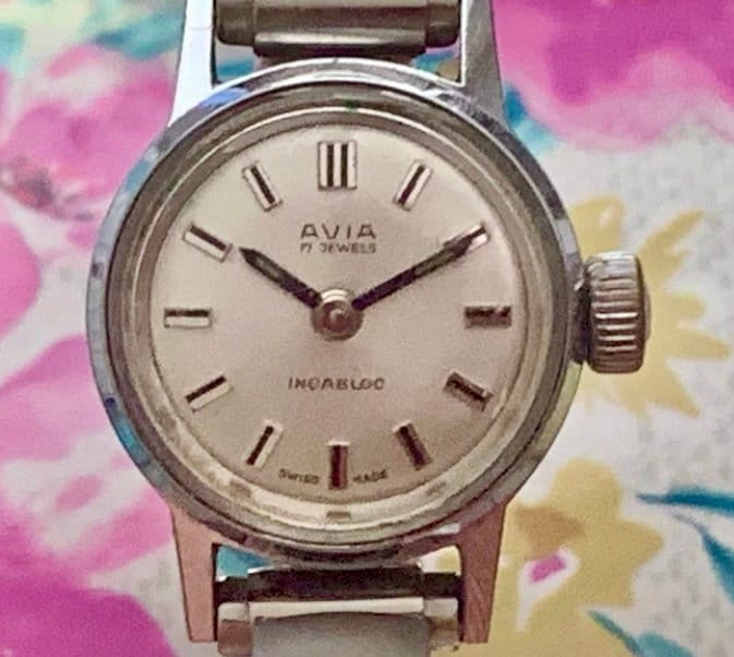 Montre Mécanique AVIA Femme Dorée 17 Rubis - Vintage Cocktail - Fonctionne