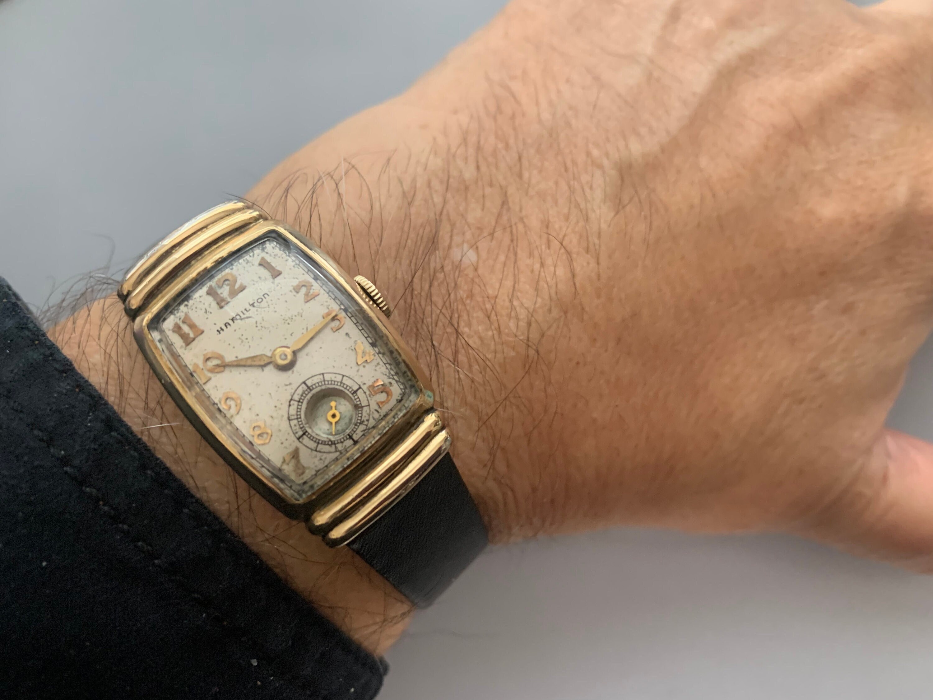 MENS HAMILTON WATCH Emerson Hooded Lugs Vintage Sub Second Hand 17 Jewels 980 Wind up Working Ships Free Click Item Details to Read More Etsy Canada