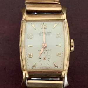 Vintage 1954 Hamilton Illinois Debonair J Watch: 10K Rolled Gold, Sub Second