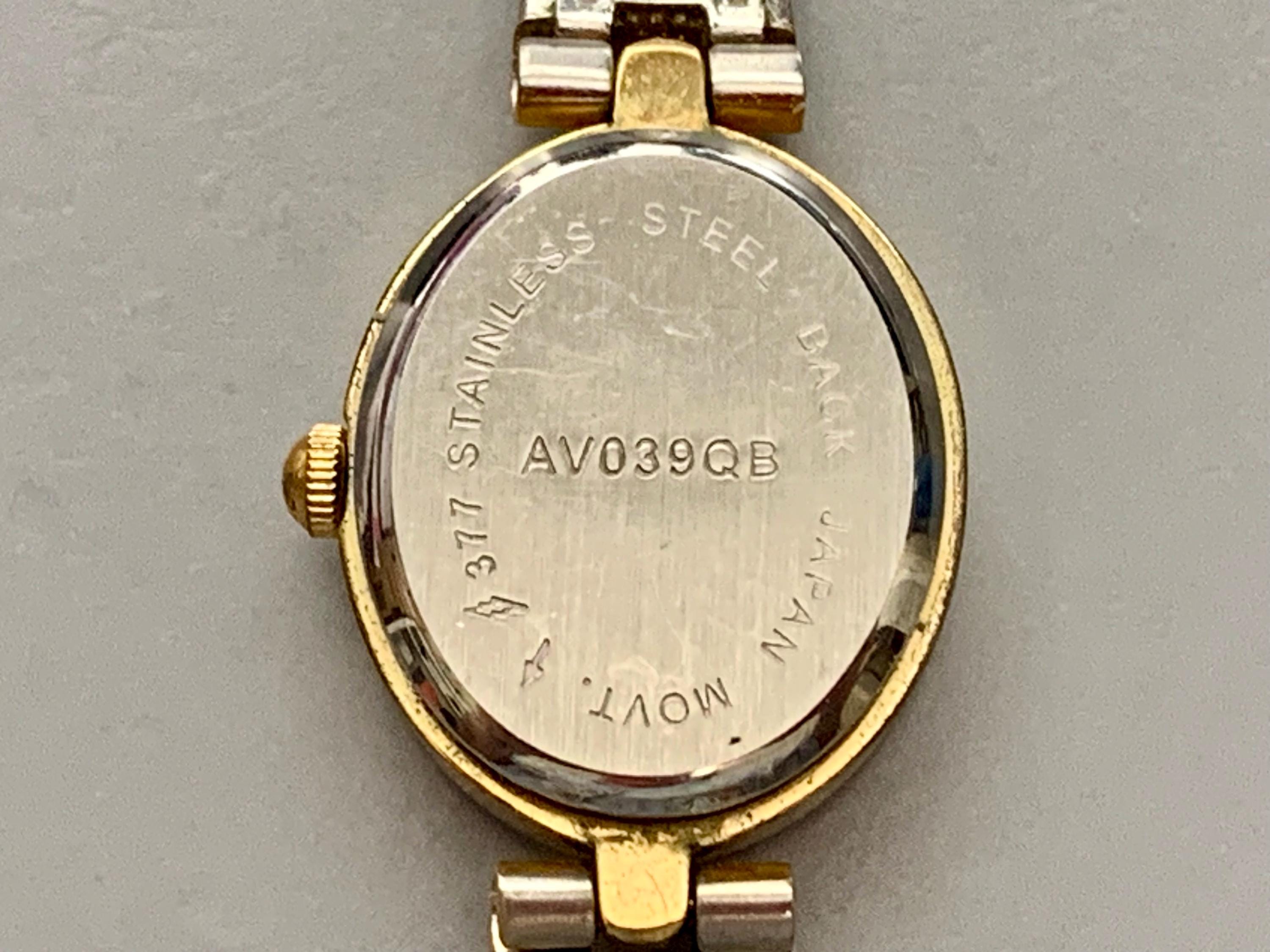 WOMENS AVON RHINESTONE Vintage Cross Watch Gold Tone  display picture 3