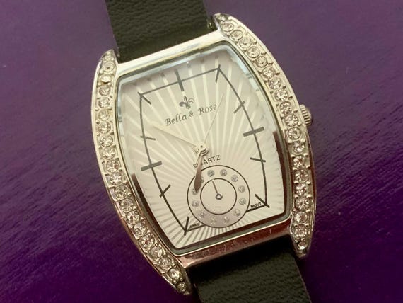 Ladies Bella & Rose Tonneau Crystals Quartz Watch | Click and View Full Item Details View 6