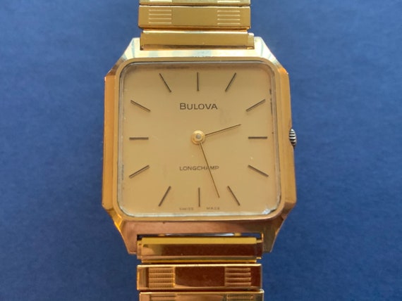 Bulova Longchamp Swiss Made 17 Jewels Rectangular Watch | Etsy