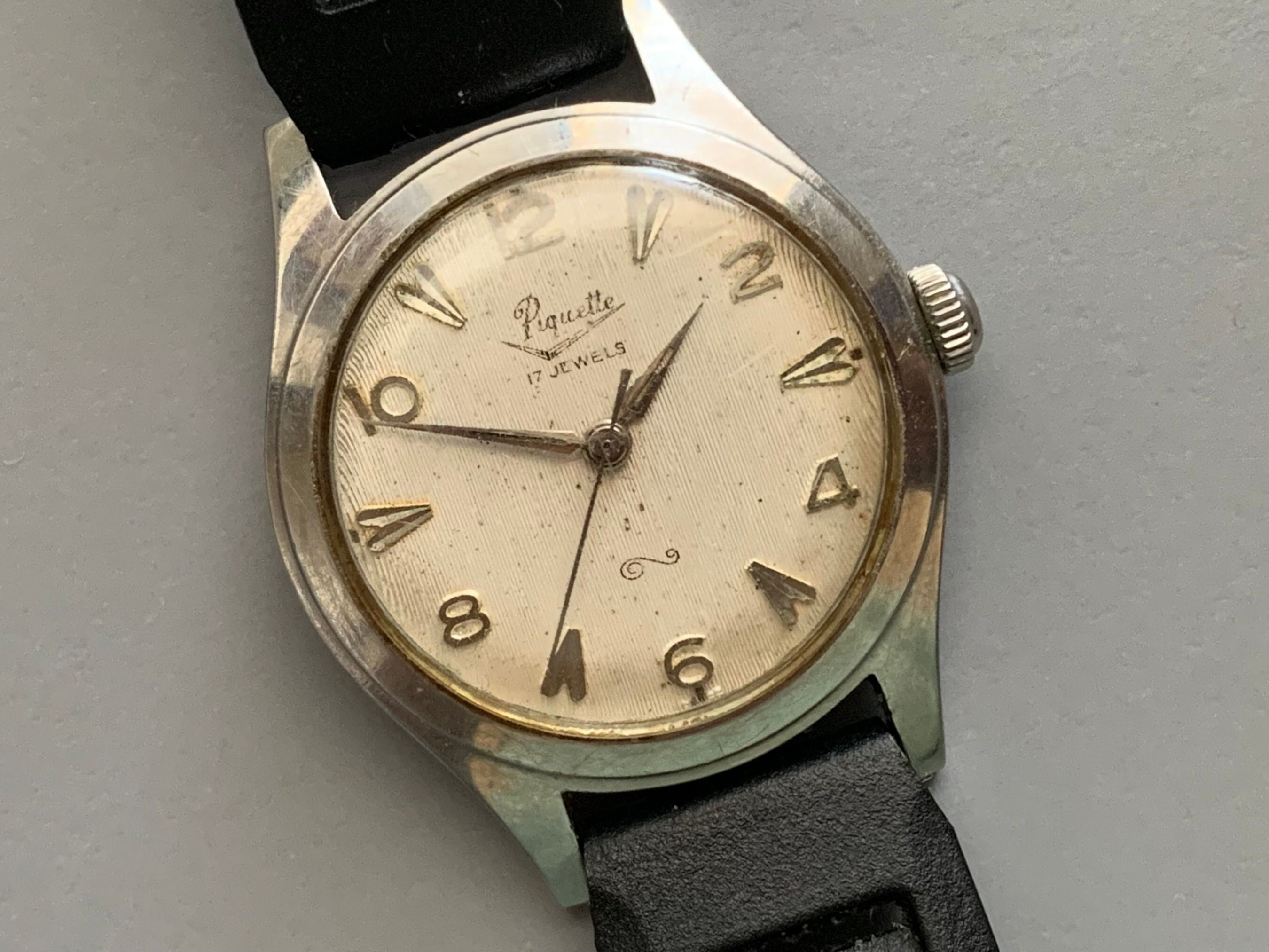 Lonville Langendorf LWC SWISS スイス　アンティーク MENS SWISS PIQUETTE Langendorf Lanco Military Mens Swiss 17 Jewels