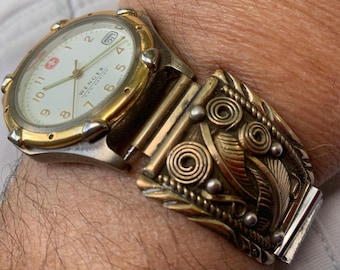 Albert Yazzie Navajo Vintage Sterling Silver & Gold Filled