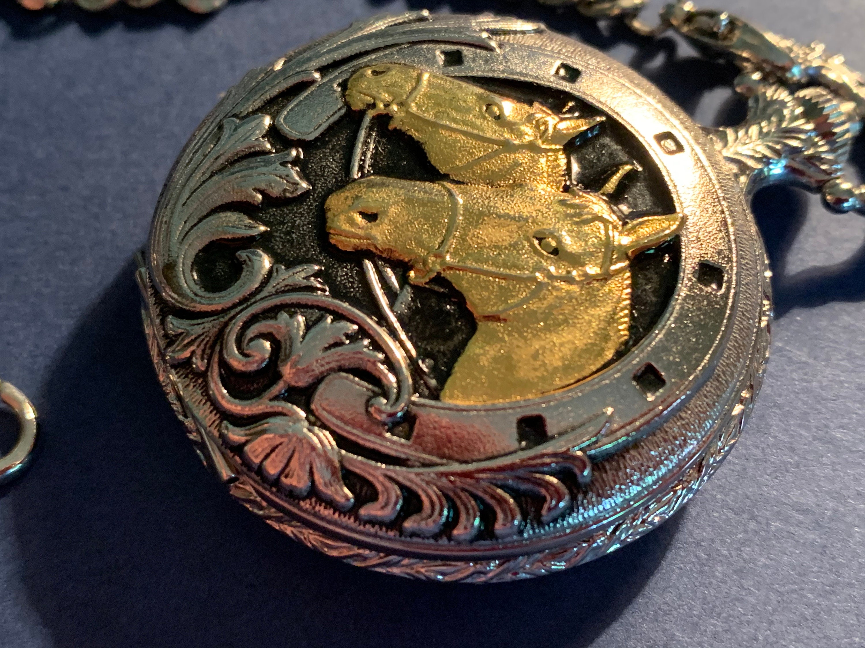 Dakota Watch Pocket Watch Mens Watch Silvery Case Golden Etsy