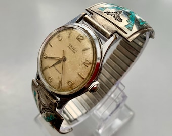 Navajo William Singer Sterling Watch Tips MENS GRUEN PRECISION