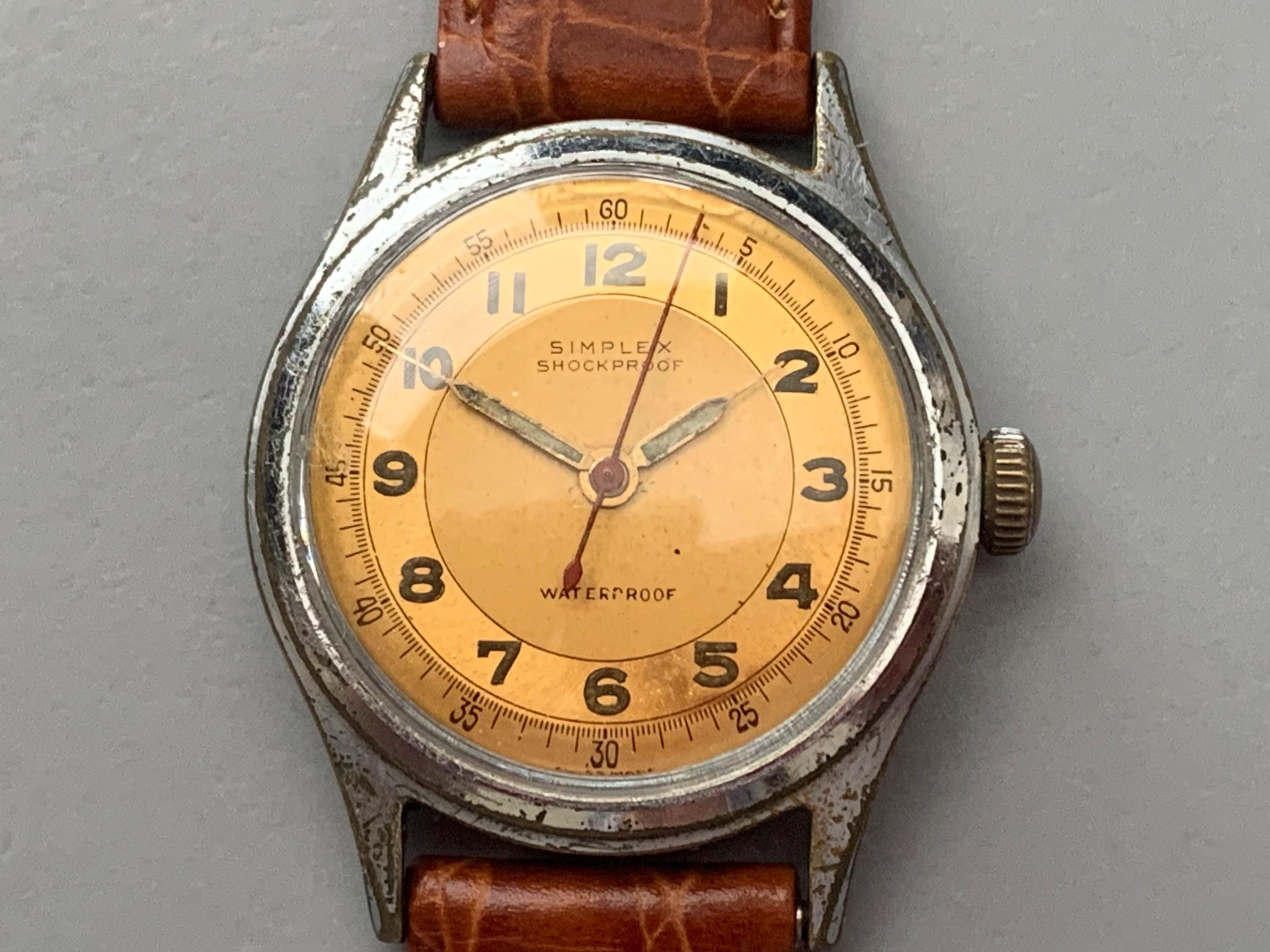 SWISS SIMPLEX Military Vintage Mens Watch 17 Jewels | Click & Read