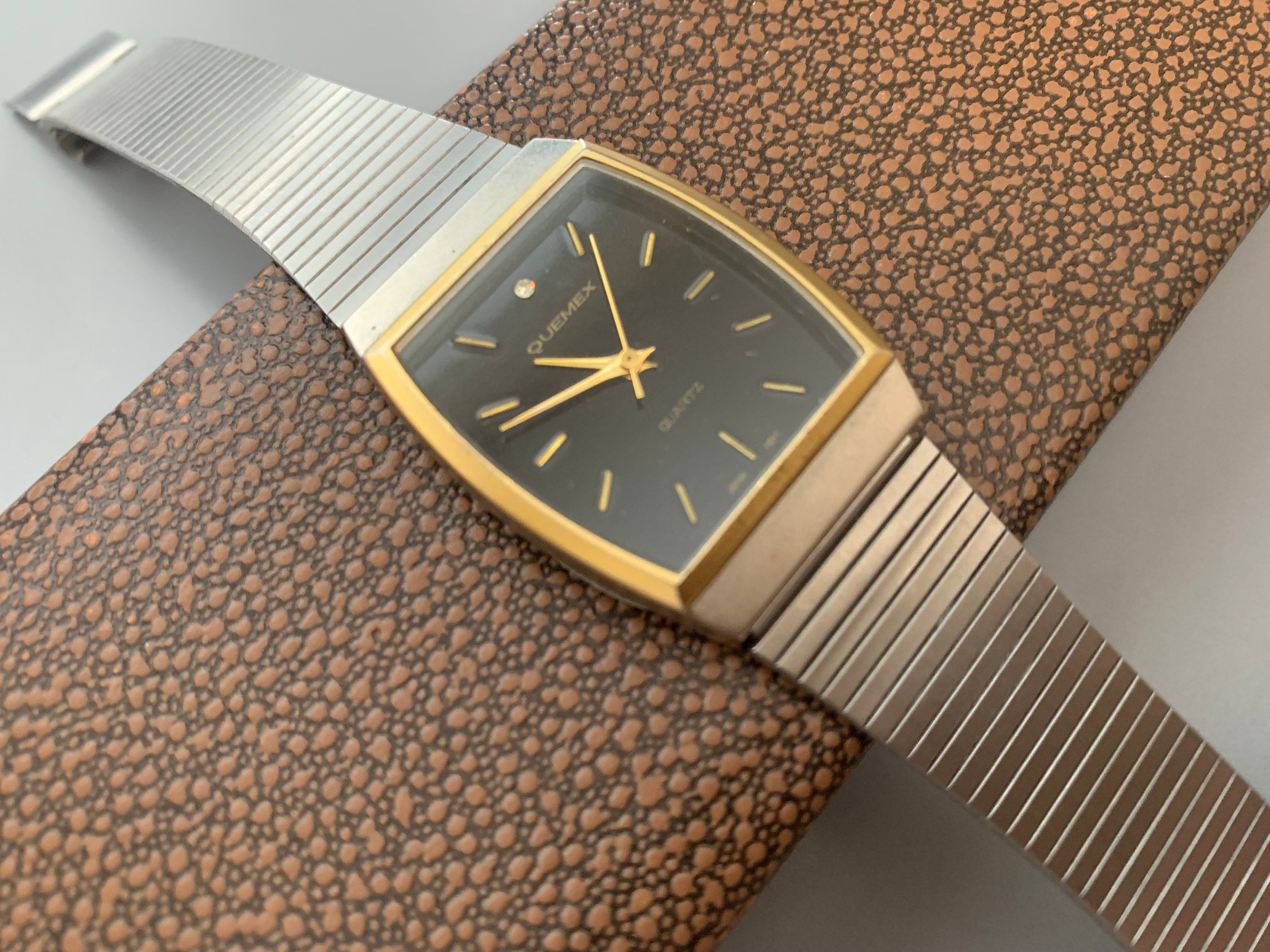 18k Gold Plated Quemex Quartz Water Resistant Watch Quemex Quartz