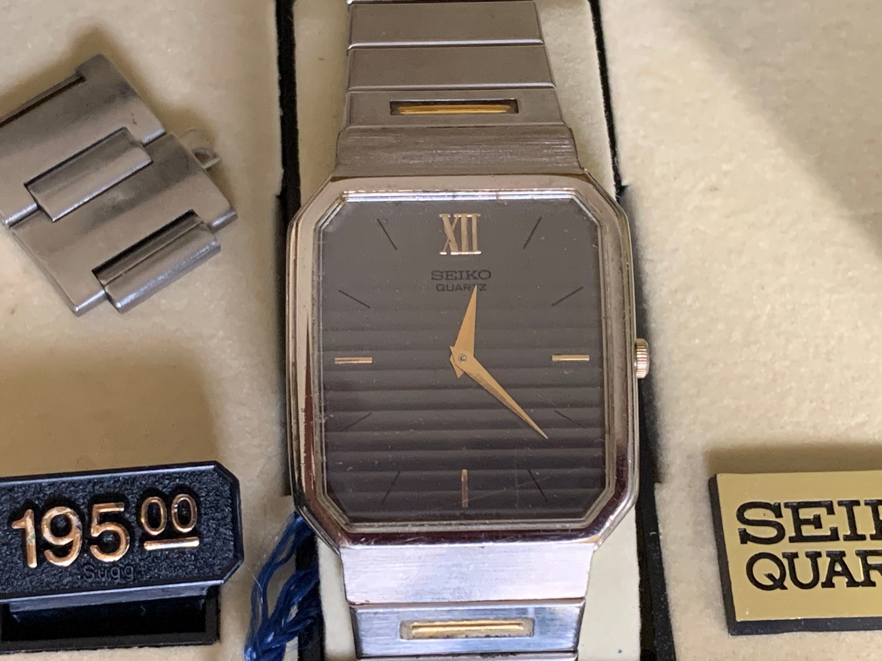 Seiko Mens Rectangular Quartz Battery Watch Ombré Dial | Etsy