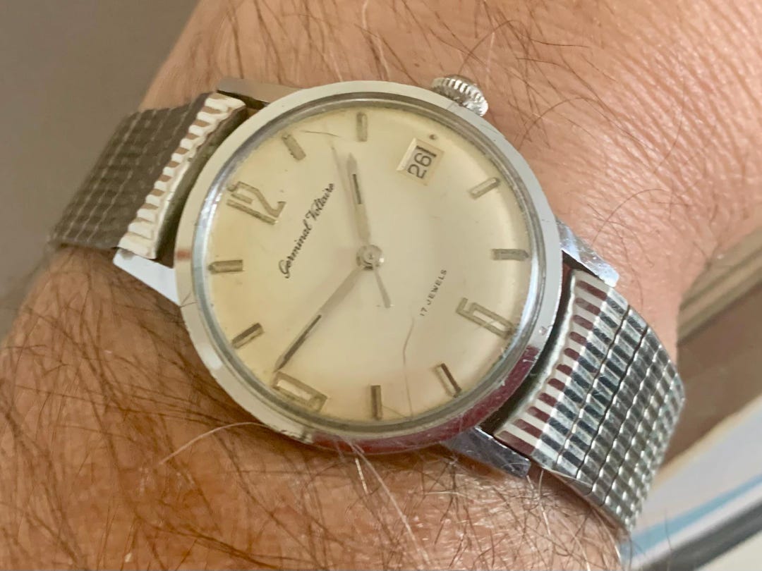 MENS GERMINAL VOLTAIRE Watch Mid-century Modern 17 Jewels Swiss