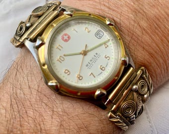 Albert Yazzie Navajo Vintage Sterling Silver & Gold Filled