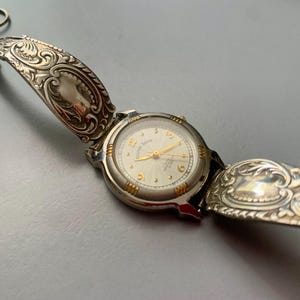 Vintage Silver Spoon Watch Women Mother of Pearl Dial Toggle Band New Battery Watch Spoon | eBay main image 4