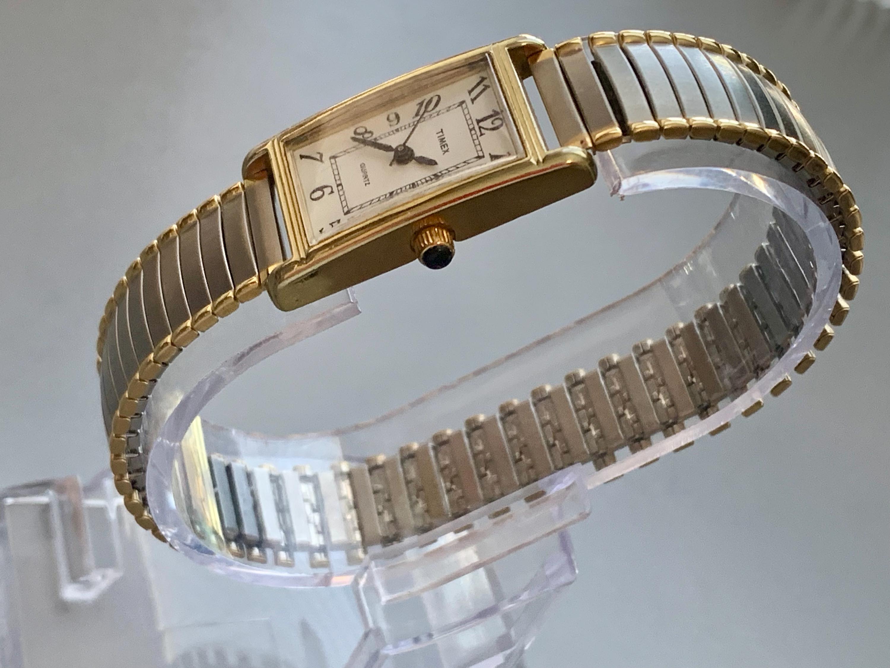 WOMENS ROMAN DIAL Timex Rectangular Vintage Watch | Click & Read Item ...