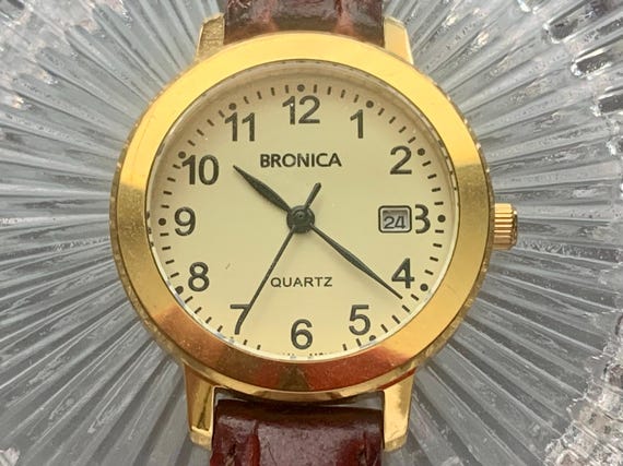 BRONICA WOMENS WATCH Date Tungsten Bezel Sapphire Crystal  display picture 2
