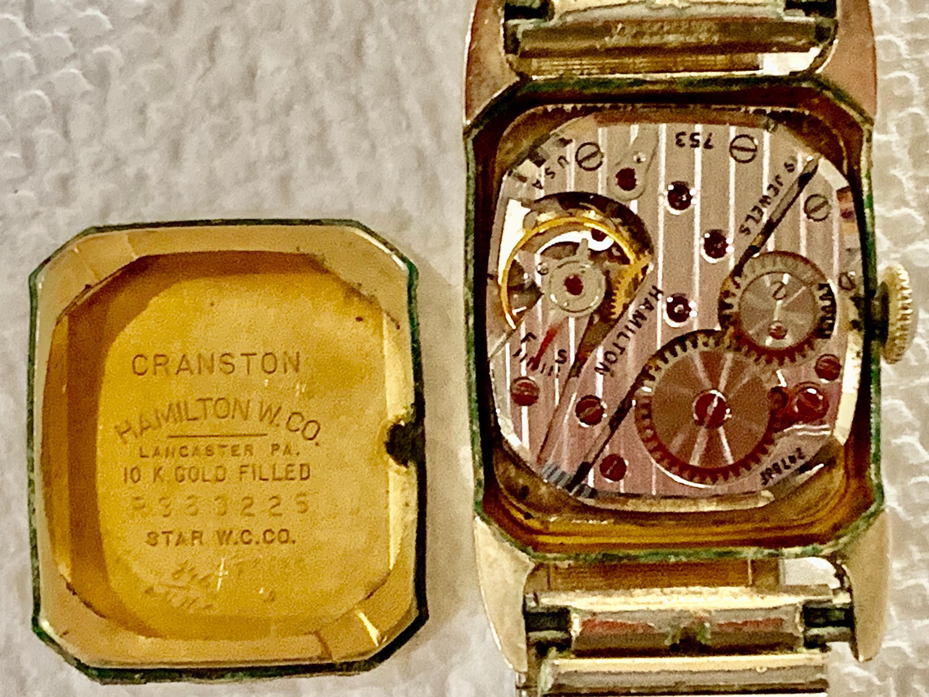 Vintage Hamilton 10K Gold-filled Curved Rectangular Hand Wind