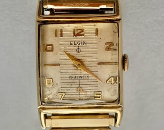 Vintage Elgin 'orlando' Art Deco Mens Watch: 10K Rolled Gold