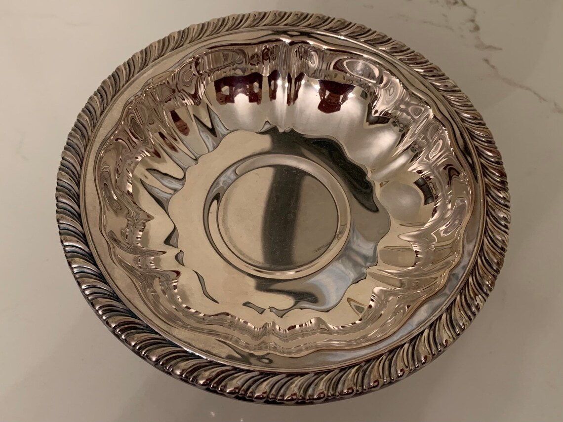 Oneida Silversmiths Candy Dish Footed Bowl Compote Silver Etsy
