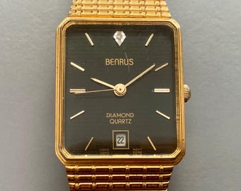 Vintage benrus diamond quartz watch hotsell