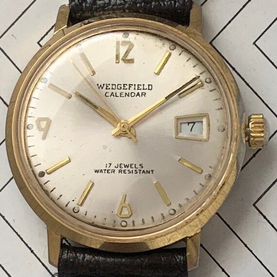 Desirable MENS WEDGEFIELD SWISS Calendar Watch Go… - image 2