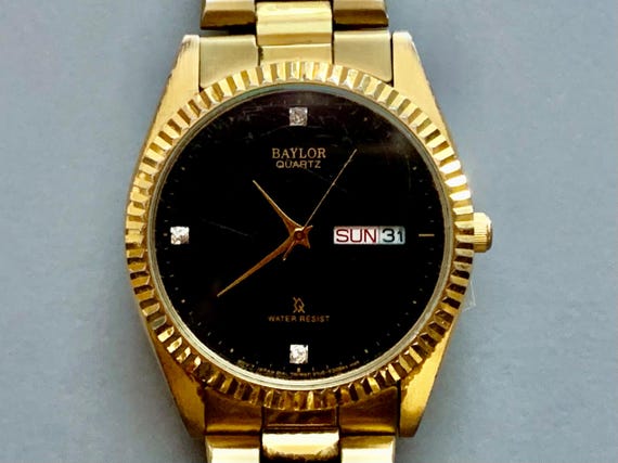 MENS BAYLOR PRESIDENT Vintage Watch:black Diamond Dial Jubilee