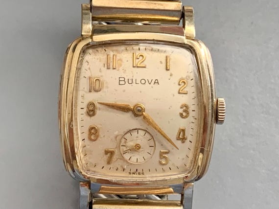MENS BULOVA SENATOR Watch 17J 1961 Art Deco 10K Rolled Gold