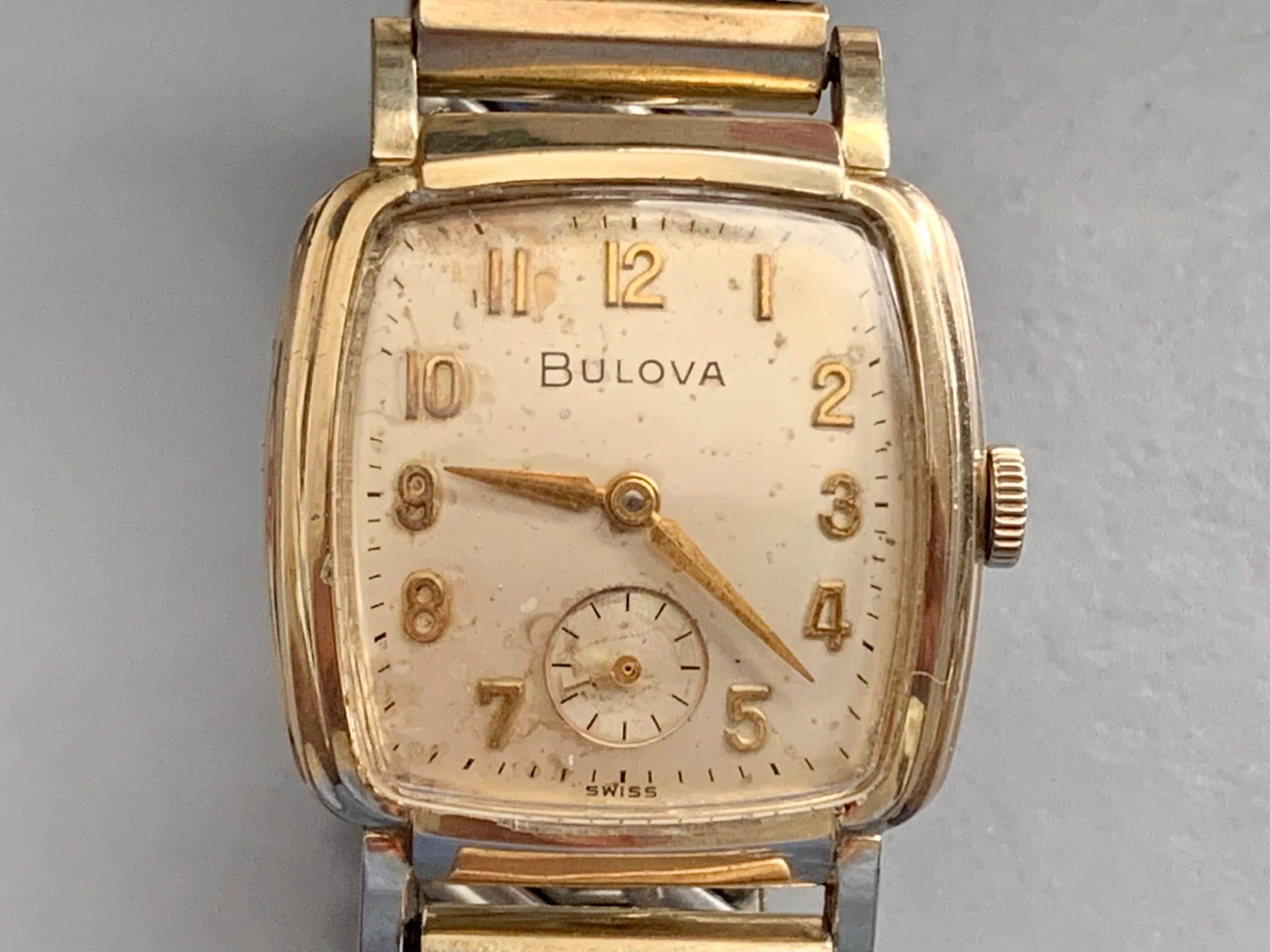 MENS BULOVA SENATOR Watch 17J 1961 Art Deco 10K Rolled Gold