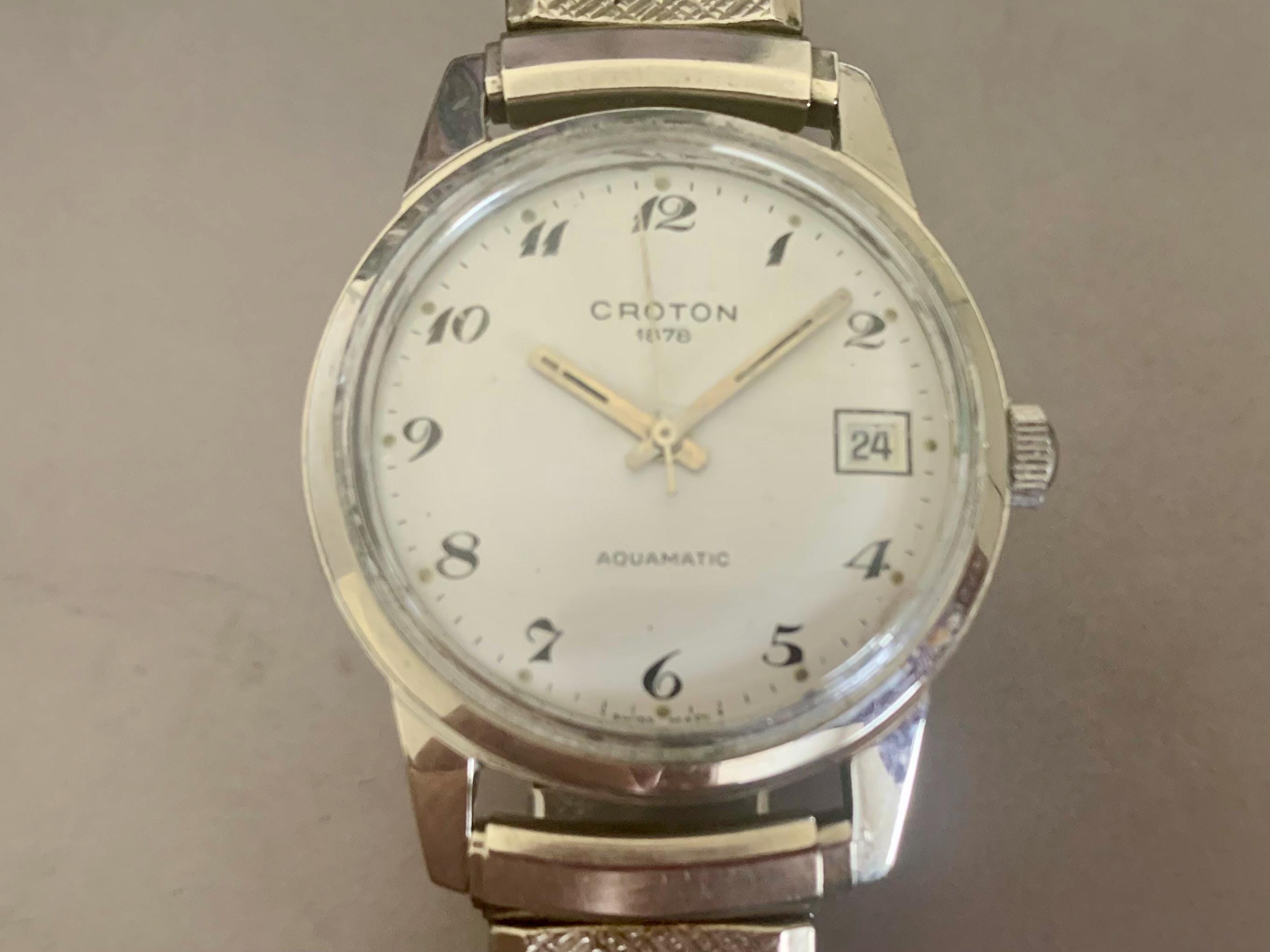 MENS CROTON 1878 AQUAMATIC Vintage Watch Swiss Automatic Breguet