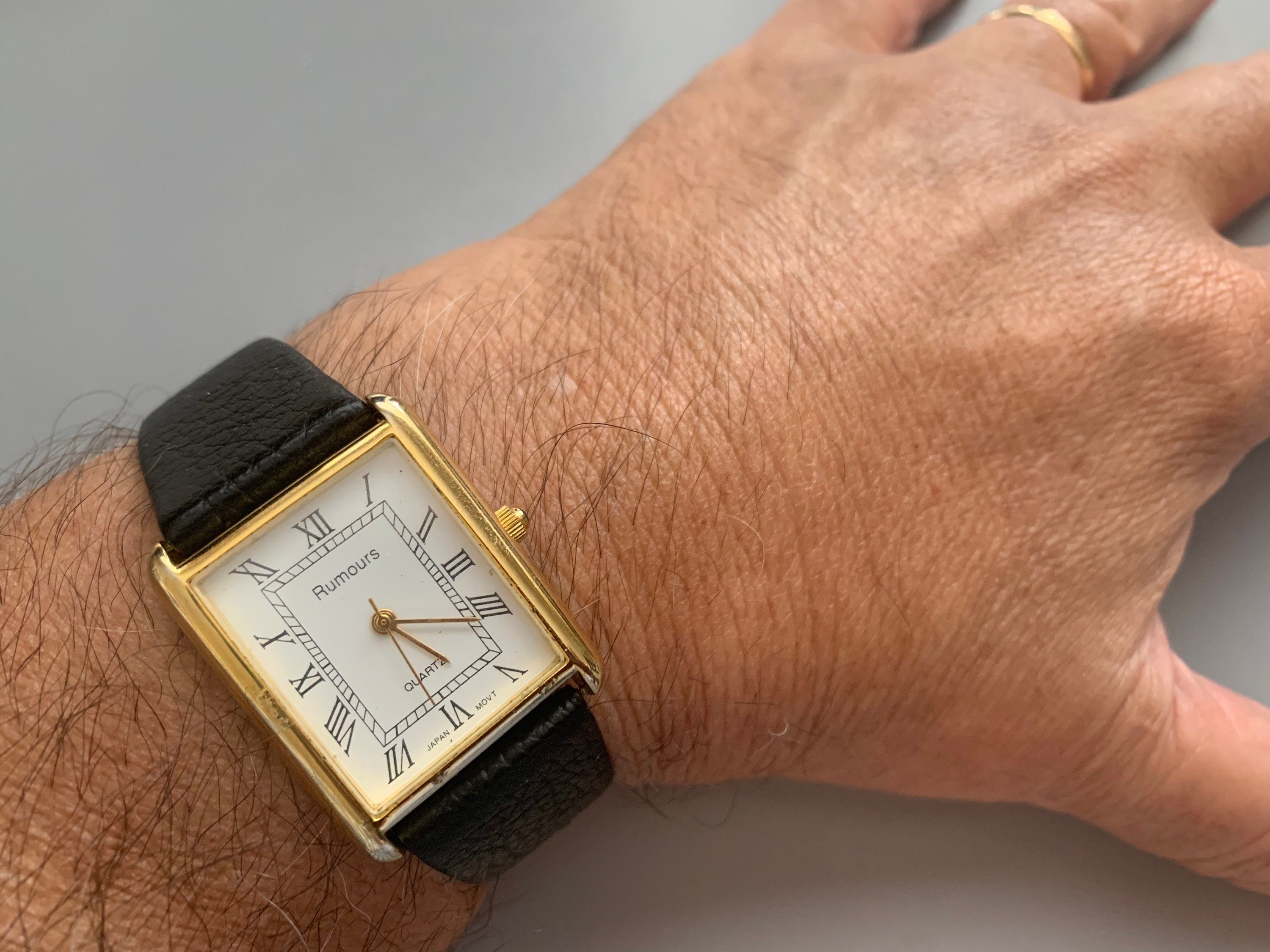 MENS RUMOURS VINTAGE Watch Rectangular Roman Numerals Like the Famous French Luxury Watch Ships Free Click Item Details to Read More Etsy